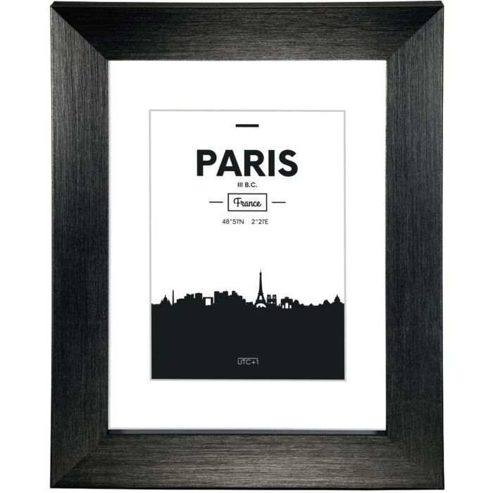Marco de plástico París, Negro, 15 x 20 cm