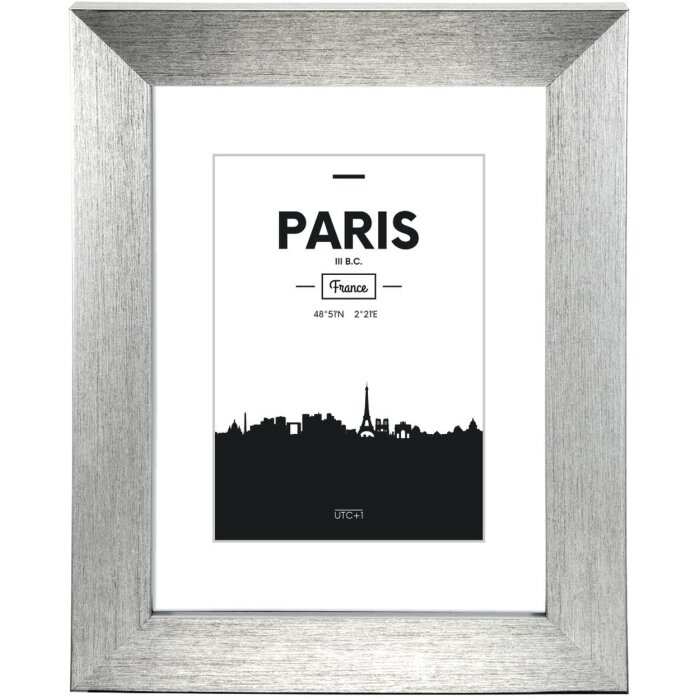 Marco de plástico París, plata, 10 x 15 cm