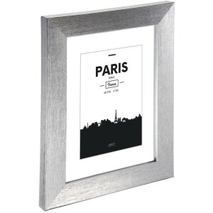 Marco de plástico París, plata, 10 x 15 cm