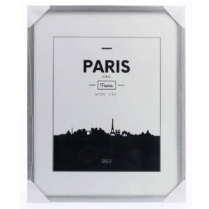 Marco de plástico París, plata, 40 x 50 cm