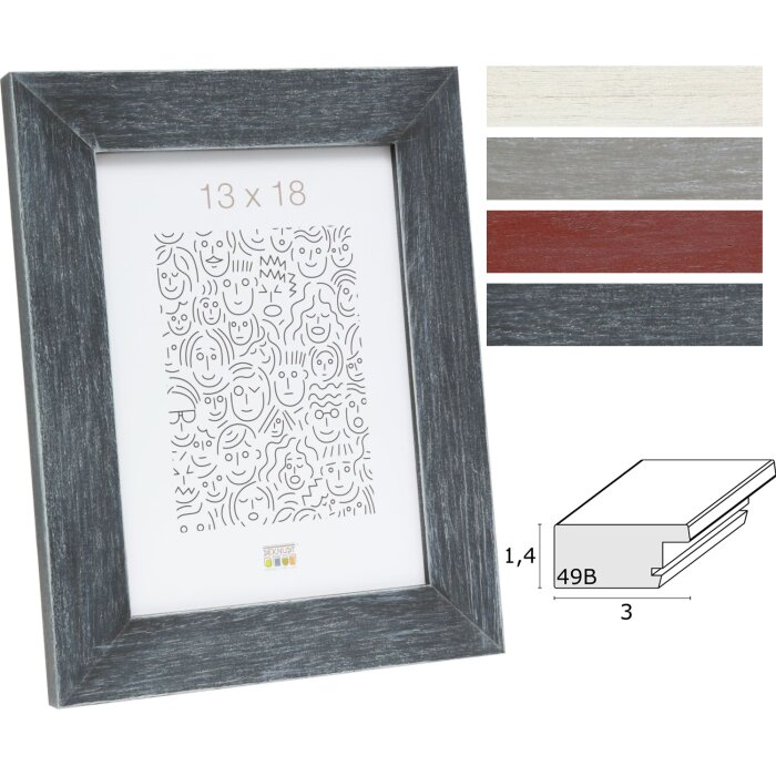 Marco de madera S49B perfil plano