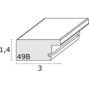 Marco de madera S49B perfil plano