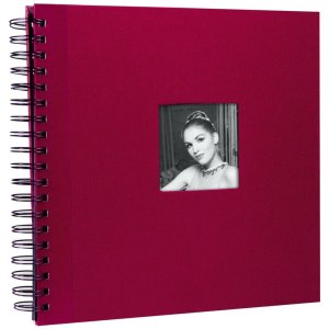 Álbum de fotos en espiral XL en rojo con agujero...