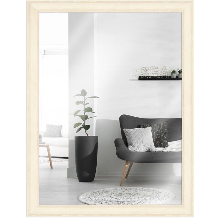 Marco de madera H470 blanco 20x30 cm espejo cristal