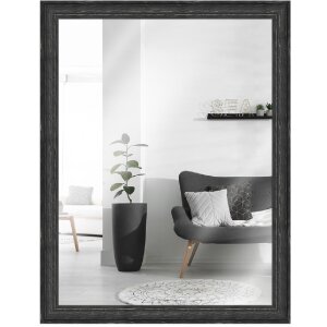 Marco de madera H470 negro 20x60 cm espejo cristal