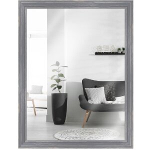 Marco de madera H470 gris 30x40 cm espejo cristal