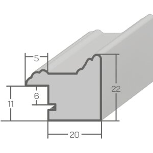 Marco de madera H470 negro 30x42 cm espejo cristal