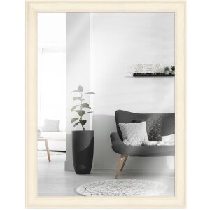 Marco de madera H470 blanco 30x60 cm espejo cristal