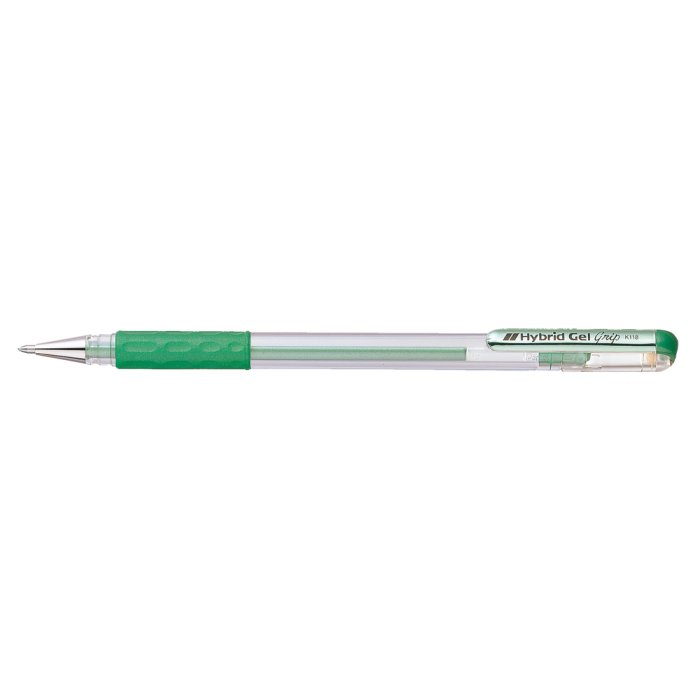 Bolígrafo de gel metálico Hybrid Gel Grip 0,4 mm verde
