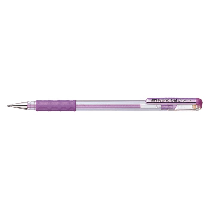 Bolígrafo de gel metálico Hybrid Gel Grip 0,4 mm violeta