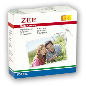 Esquinas para fotos 15x15 mm ZEP 500 unidades