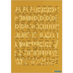Pegatina HERMA letras A-Z lámina dorada, 12 mm