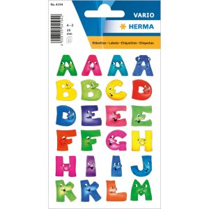 HERMA pegatinas divertidas caras de papel letras 2 hojas