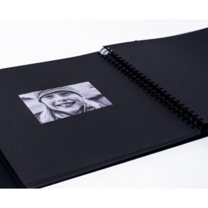 HNFD Maxi Álbum de Fotos Lona 100 páginas negro 34,5x33 cm