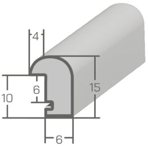 Marco de madera H003 cristal antirreflejos 30x60 cm caoba