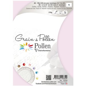 Lote de 5 Tarjetas Grain de Pollen 105x148 ánfora Aceite de Rosa