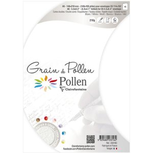 Paquete de 5 tarjetas dobles Polen 105x148 mm Amapola Blanca