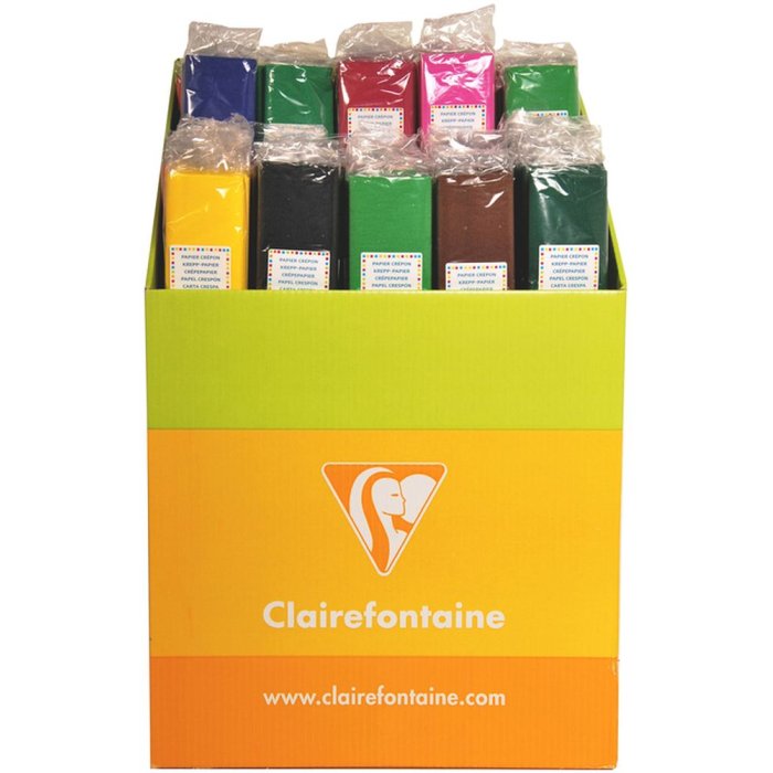Papel crepé 2,50x0,50m, 40g, 1 hoja embalada individualmente - surtido colores vivos