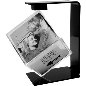 Cubo mágico giratorio Deknudt en soporte negro