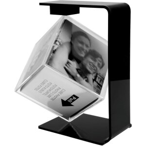 Cubo mágico giratorio Deknudt en soporte negro