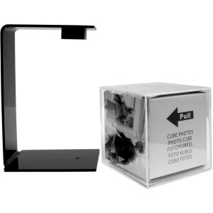 Cubo mágico giratorio Deknudt en soporte negro