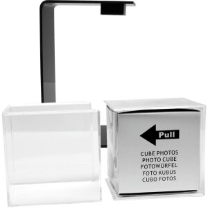 Cubo mágico giratorio Deknudt en soporte negro