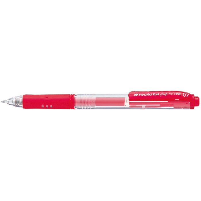 Pentel Bolígrafo de Gel Pentel HybridGel Grip Retráctil 0,35 mm rojo