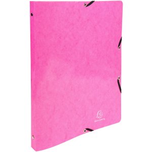 Carpeta de anillas con elástico 4 anillas 15mm Iderama - A4 púrpura rosa