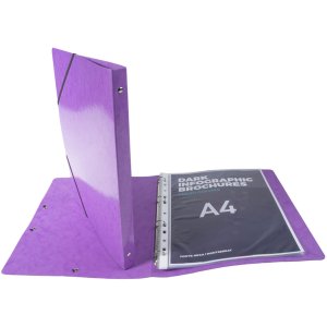 Carpeta de anillas con banda elástica 4 anillas 15mm Iderama - A4 morado Morado