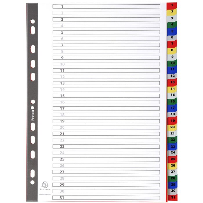Registro PP coloreado con números impresos 31 unidades