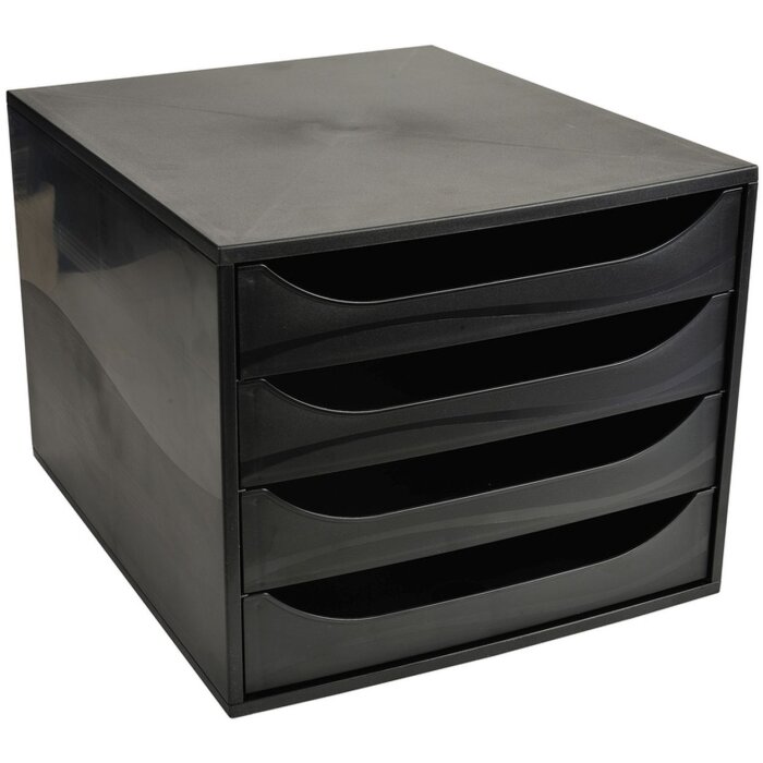 ECOBOX Cajonera con 4 cajones - Negro