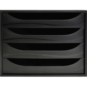 ECOBOX Cajonera con 4 cajones - Negro