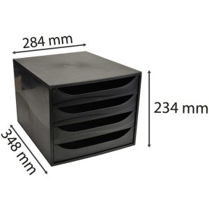 ECOBOX Cajonera con 4 cajones - Negro