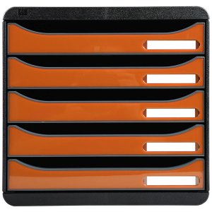 BIG-BOX PLUS - Negro- mandarina brillante 347x278x271 mm