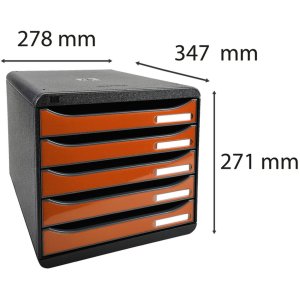 BIG-BOX PLUS - Negro- mandarina brillante 347x278x271 mm