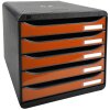 BIG-BOX PLUS - Negro- mandarina brillante 347x278x271 mm