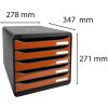 BIG-BOX PLUS - Negro- mandarina brillante 347x278x271 mm