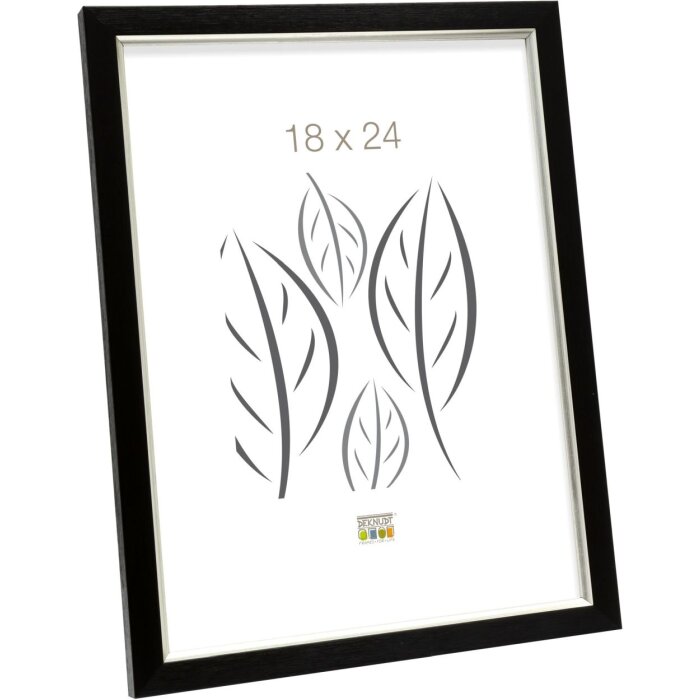 Marco de plástico S46A negro con plata 20x30 cm