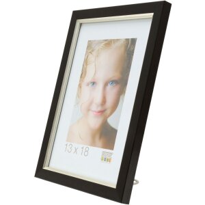 Marco de plástico S46A negro con plata 20x30 cm
