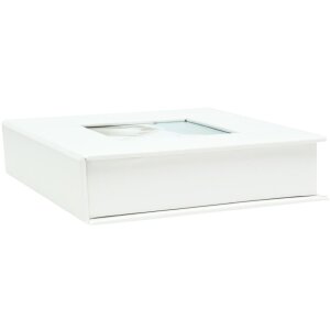 Caja de almacenamiento para USB y fotos blanca