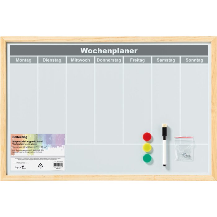 Walther Pizarra magnética Planificador semanal 40x60 cm