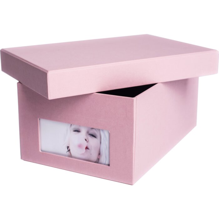 HNFD Caja para fotos Kandra rosa acanalada 700 fotos 10x15 cm