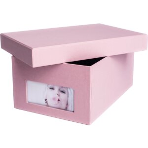 HNFD Caja para fotos Kandra rosa acanalada 700 fotos...