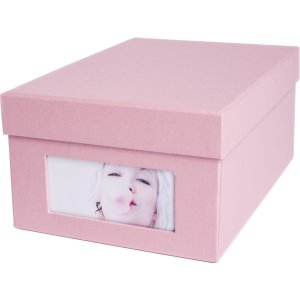 HNFD Caja para fotos Kandra rosa acanalada 700 fotos 10x15 cm