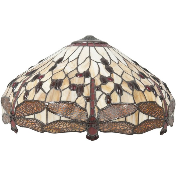 LumiLamp Pantalla de cristal Tiffany Libélula 49x28 cm