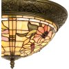 Lumilamp 5LL-5350 Lámpara de techo Tiffany Ø 38x19 cm Triángulo de flores de cristal rosa beige