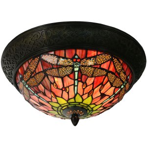 Plafón Tiffany Ø 38x19 cm amarillo