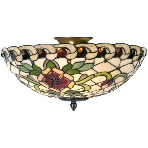 Plafón Tiffany Ø 40x23 cm negro