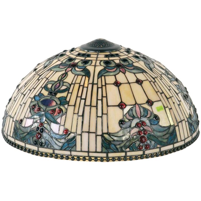 LumiLamp 5LL-5424 Pantalla Tiffany Ø 50 cm Vidrio Azul Beige Semicircular