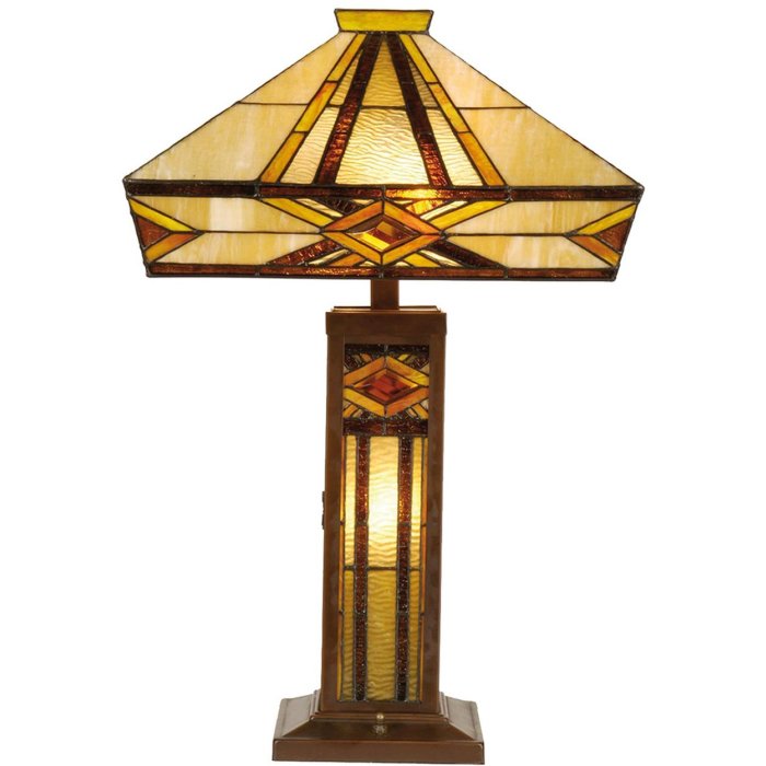 Lámpara de mesa Tiffany 42x71 cm color amarillo